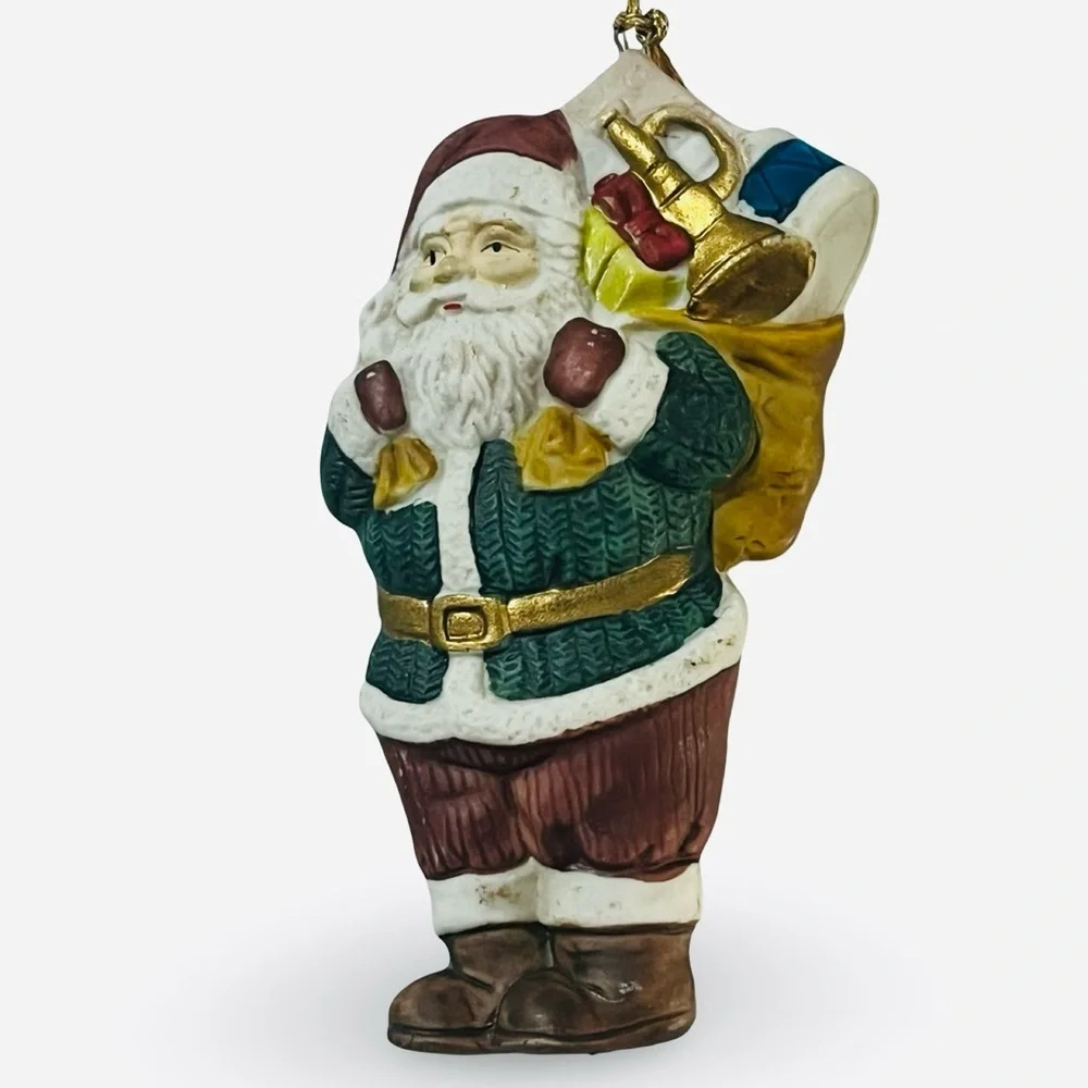 Ceramic hand Painted Santa Christmas Ornament
